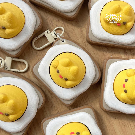 Egg Toast Fidget Clicker Keyring