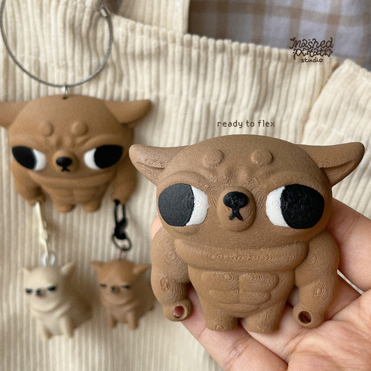 Gym Bro Chihuahua Charm Holder
