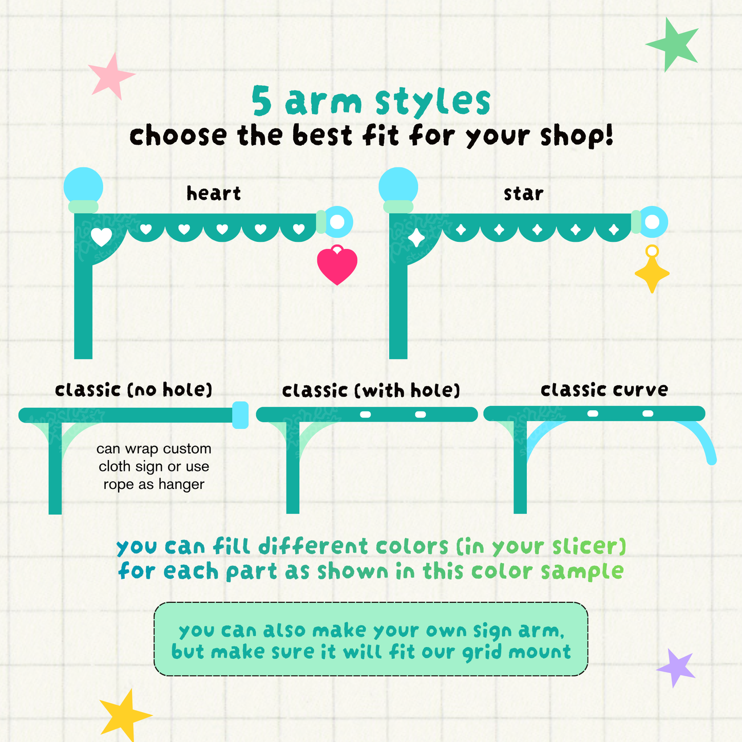 [Digital Download] Hanging Sign Holder for Grid & Plastic Panel