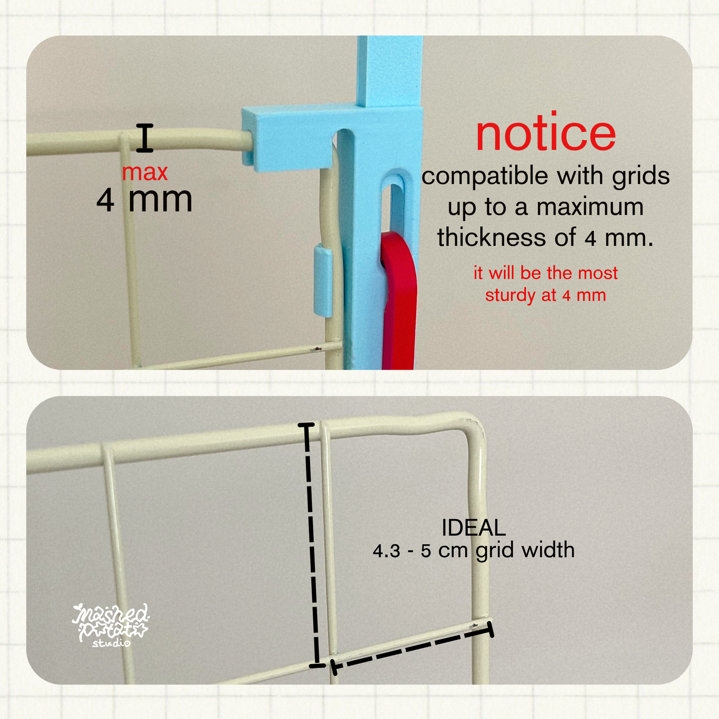 [Digital Download] Hanging Sign Holder for Grid & Plastic Panel