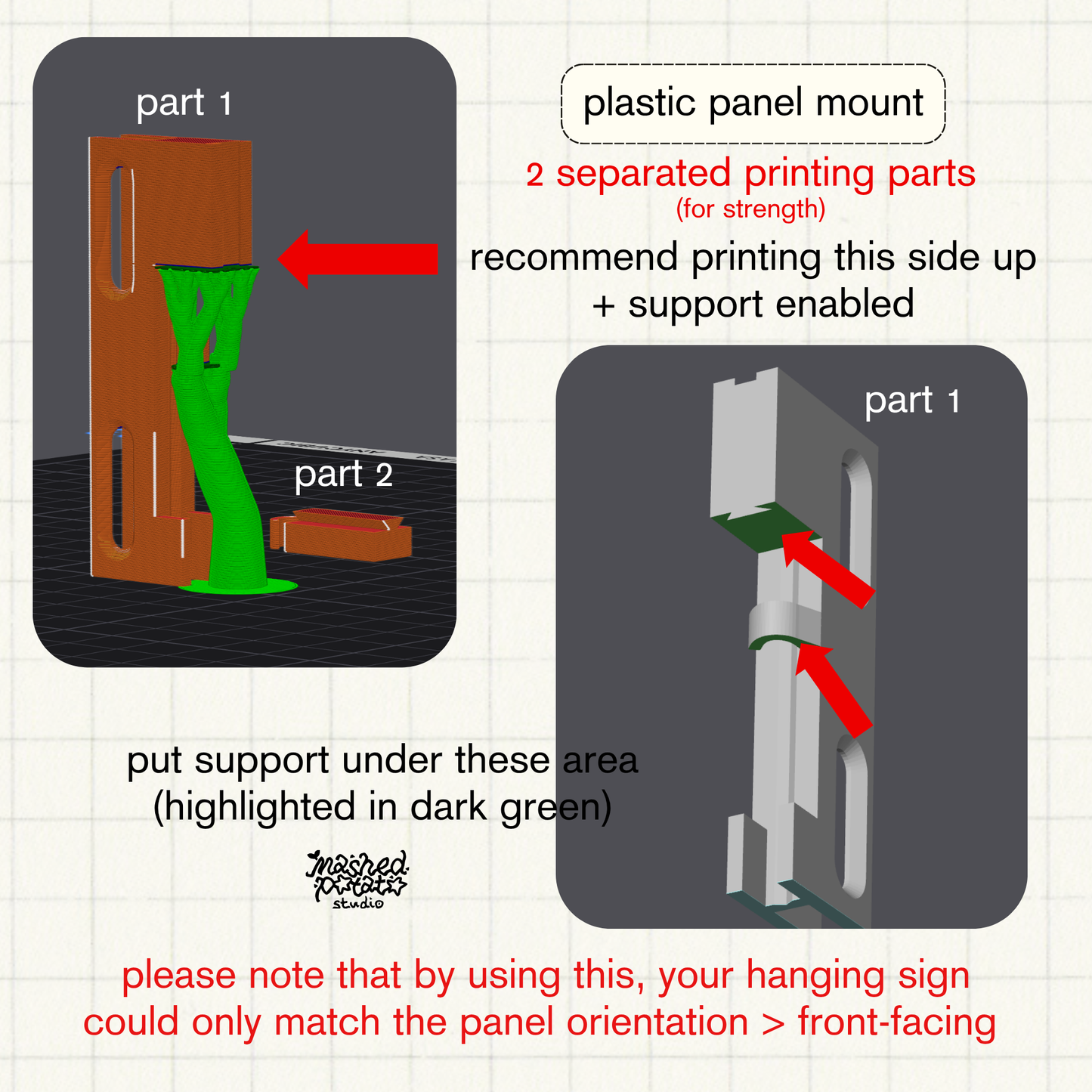 [Digital Download] Hanging Sign Holder for Grid & Plastic Panel