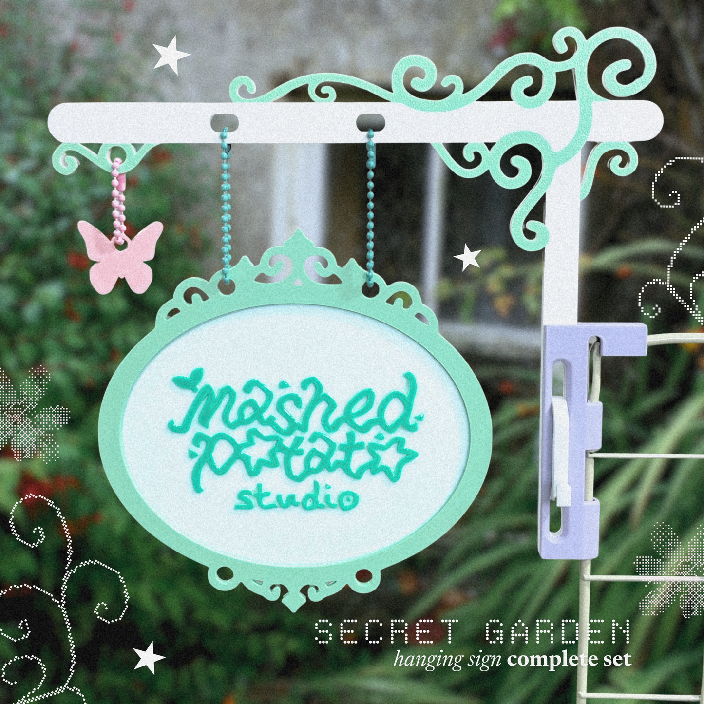 [Digital Download] Secret Garden; Hanging Sign Themed Set