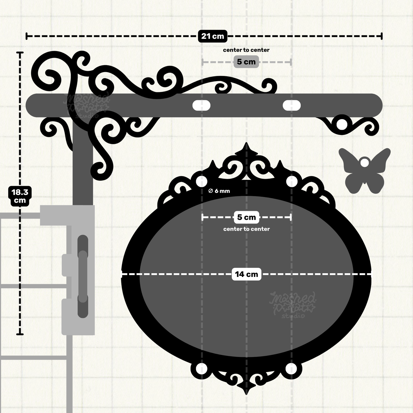 [Digital Download] Secret Garden; Hanging Sign Themed Set