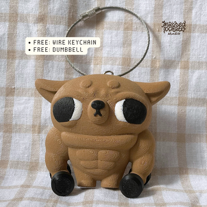 Gym Bro Chihuahua Charm Holder