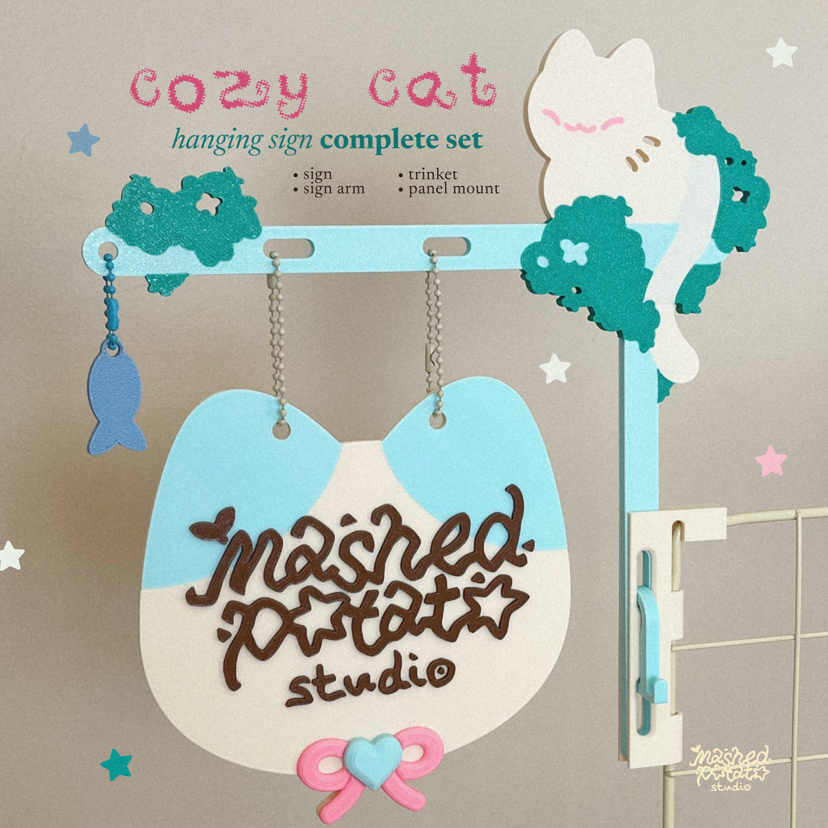 [Digital Download] Cozy Cat; Hanging Sign Themed Set