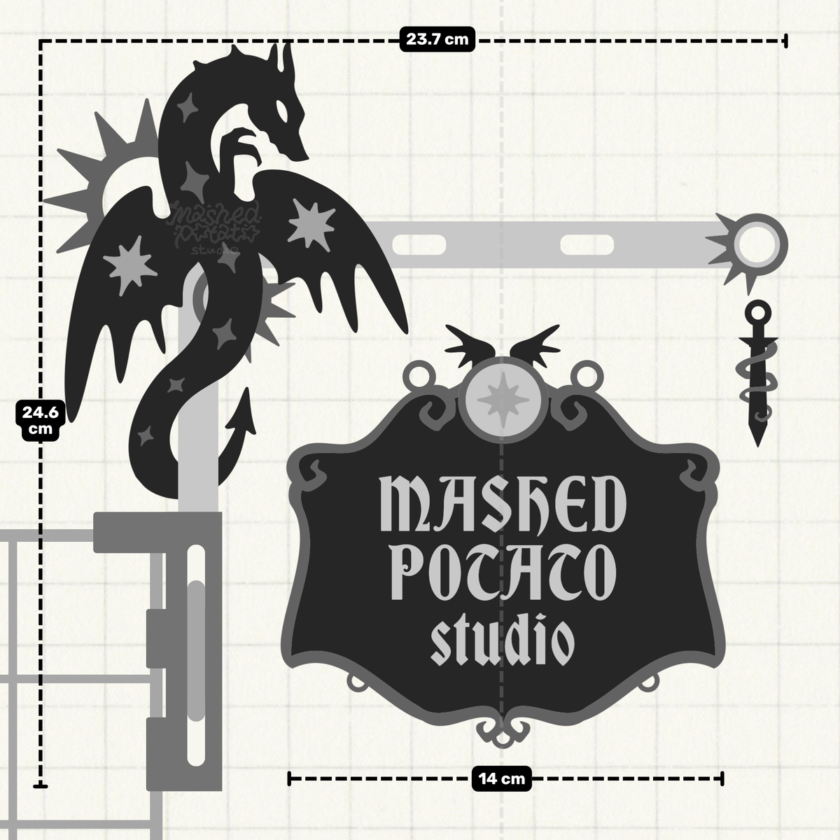 [Digital Download] Serpent's Rest; Hanging Sign Themed Set