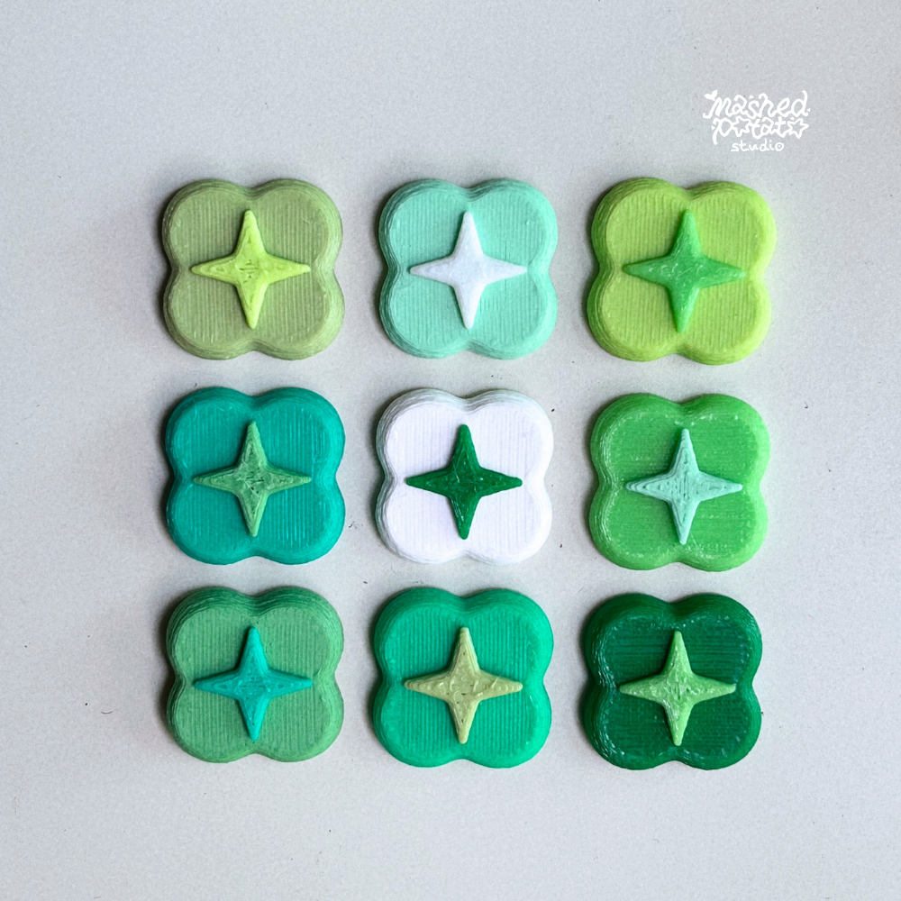 Flower/Clover Fridge Magnet (set 9 pcs.)