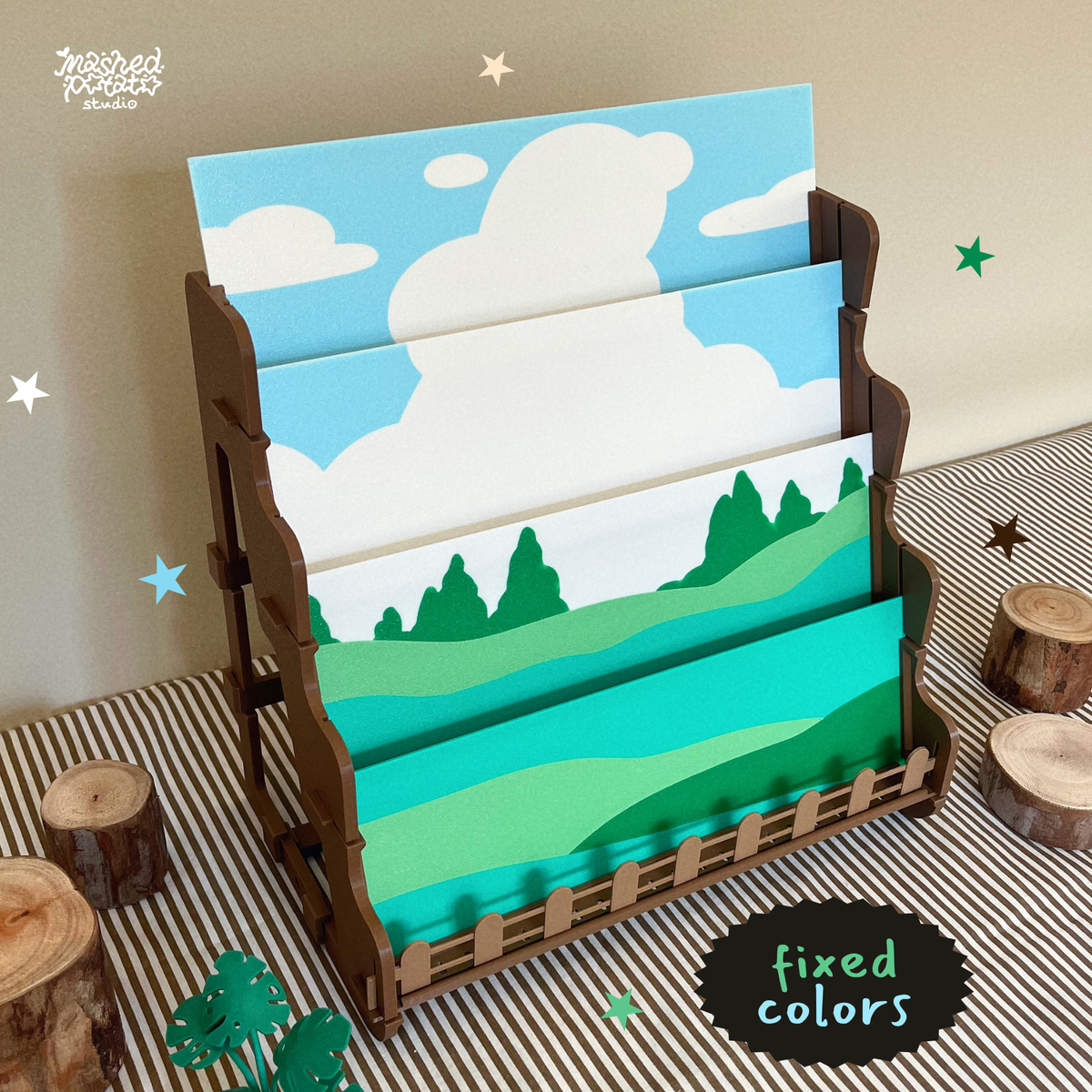 4-Tier Collapsible Display Stand: Highland Drift